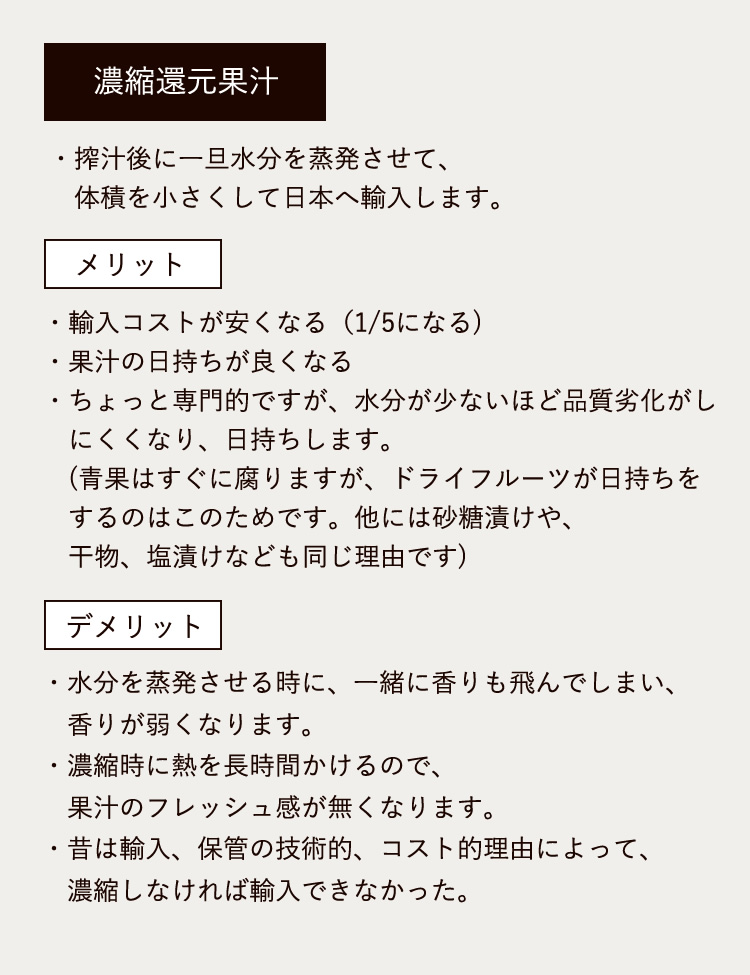 濃縮還元メリットデメリット