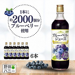 ブルーベリー100%ジュース 720ml×6本【046】