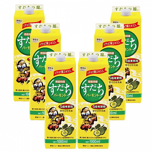 6本セット】すだちバーモント(5倍希釈用) 1000ml - 野田ハニードットコム