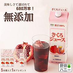 [キャンペーン]ざくろ100%ジュース 1000ml×5本+1本プレゼント【159】