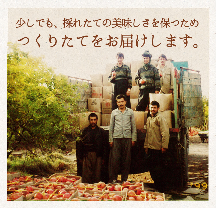 採れたての美味しさを保つため作りたてをお届けいたします