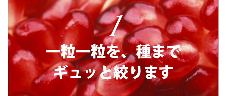 一粒一粒を、種までギュッと絞ります
