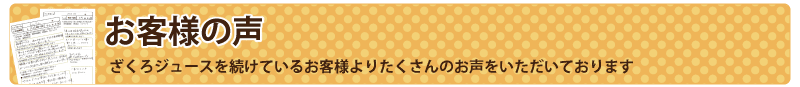 お客様の声・ざくろジュース100％について